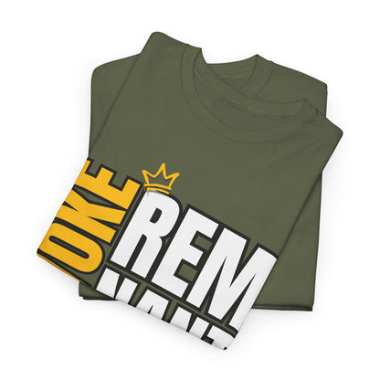 Woke Remnant Graphic Tee — Bold Black & Gold Social Justice Statement Shirt